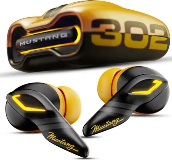 GOBOULT Mustang Torq with 50 Hrs Battery, App Support, 4 Mic ENC, Breathable LEDs, 5.4v Bluetooth (Yellow, True Wireless)