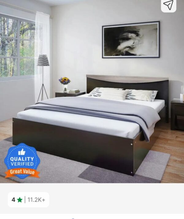 Flipkart Perfect Homes Carol Engineered Wood King Bed  (Finish Color - Flowery Wenge Dark, Delivery Condition - Knock Down)