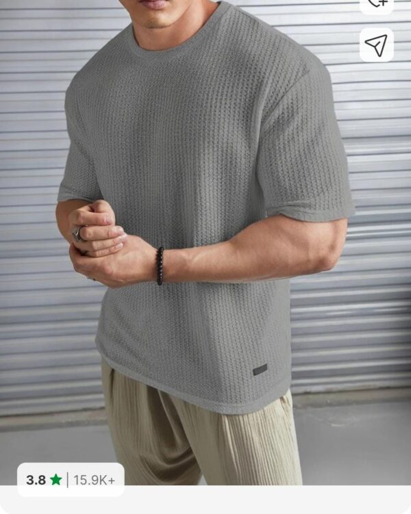 Men Printed Round Neck Polycotton Grey T-Shirt