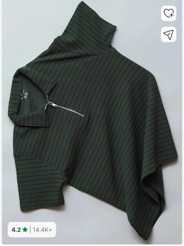 Men Striped Polo Neck Polycotton Green T-Shirt