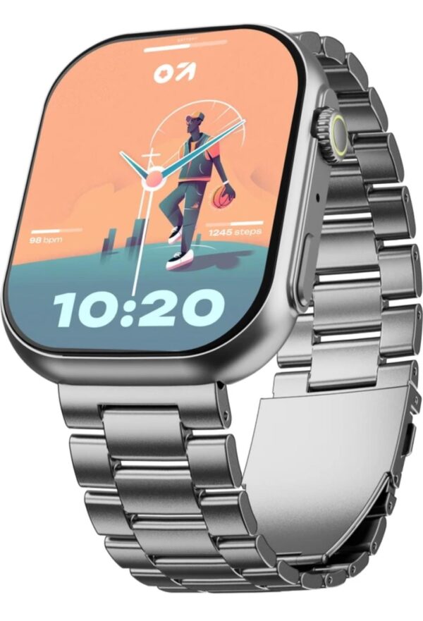 GOBOULT (previously Boult) Drift Max 2.01''HD Screen,BT Calling, Working Crown Smartwatch  (Silver Strap, Free Size)